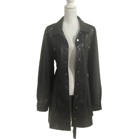 Arula NWT Soft Vegan Leather Dress Coat with Belt size 1X - Picture 10 of 16